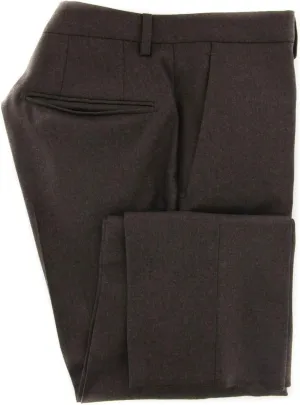 Brown Solid Wool Pants - Slim