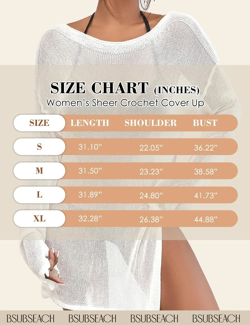Bsubseach Crochet Swimsuit Coverup for Women Sheer Bathing Suit Cover Ups Kintted Swimwear Bikini Beach Vacation Outfits