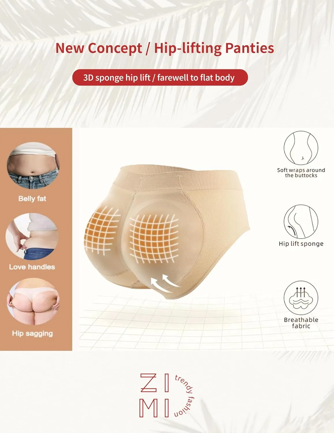Butt Lifter Panties Underwear for Women with Removable Pads Seamless Booty Pads Hip Enhancer Panty