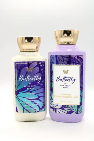 Butterfly, Shower Gel Body Wash and Body Lotion Bundle Set