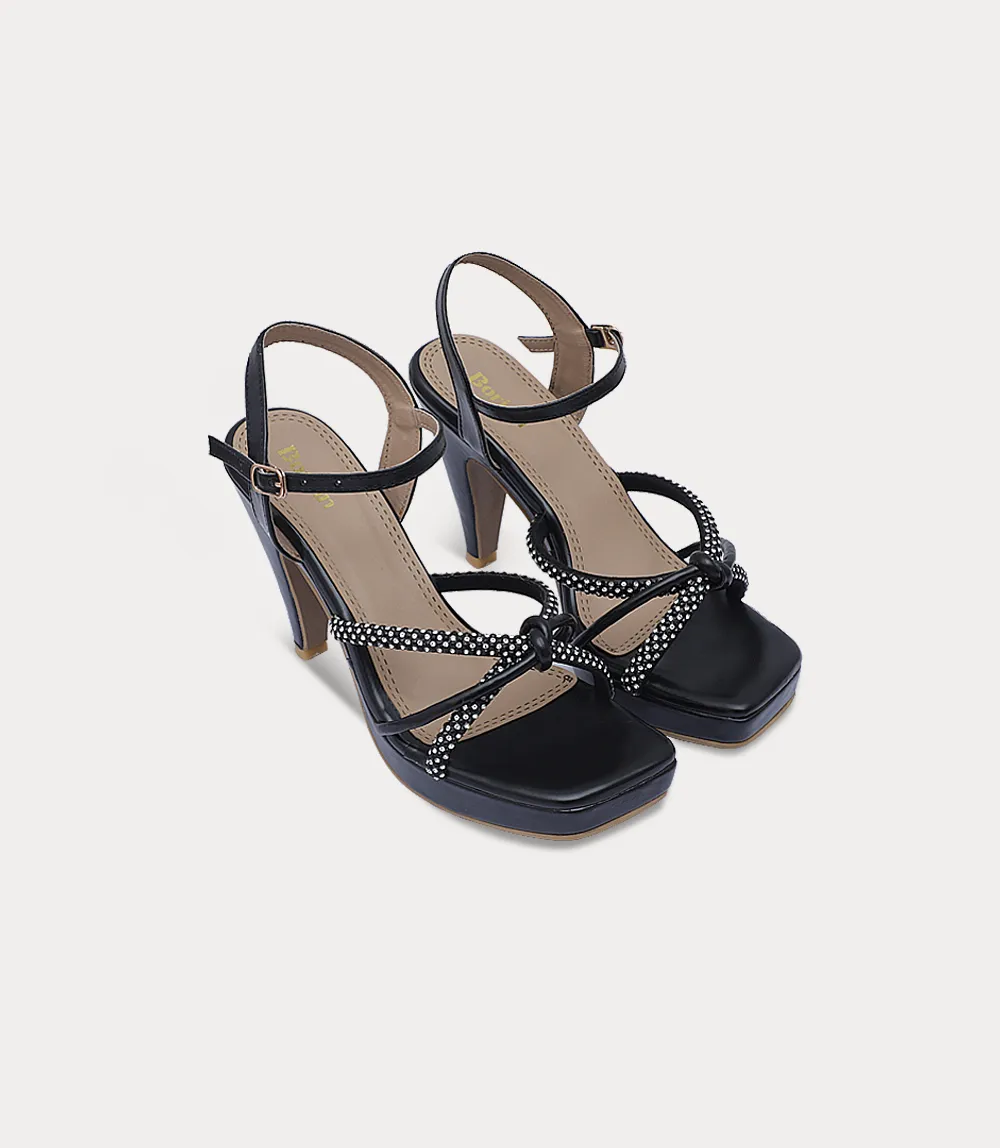 BW10342-BLACK-Women Sandal Heels