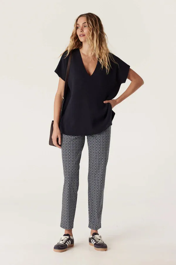 Cable Bell Geo Pant - Navy Print