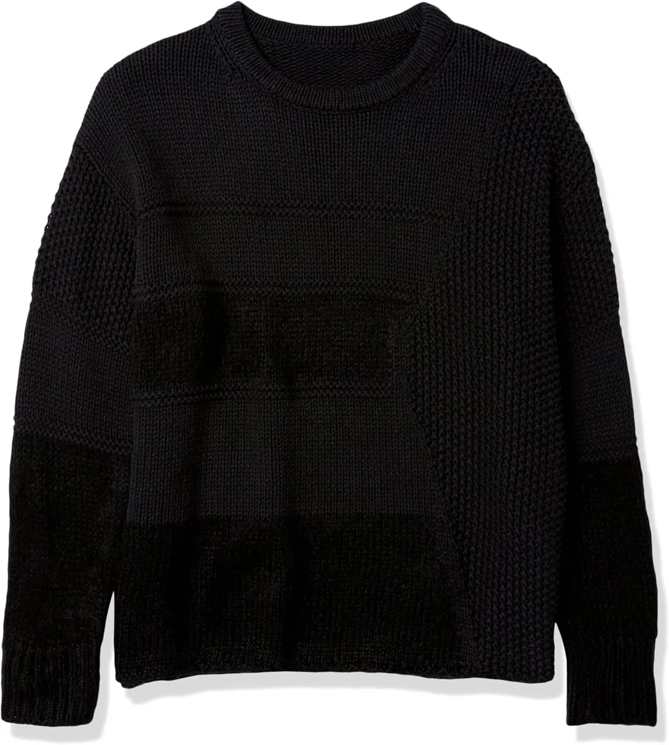 Cable Stitch Women's Mixed Stitch Long-Sleeve Oversized Sweater - Soft Crewneck Slouchy Casual Pullover Top