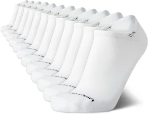 Calvin Klein Men's Liner Socks - 12 Pack Cushioned Non-Slip No Show Sneaker Loafer Socks - Ultra Low Cut Socks for Men (7-12)