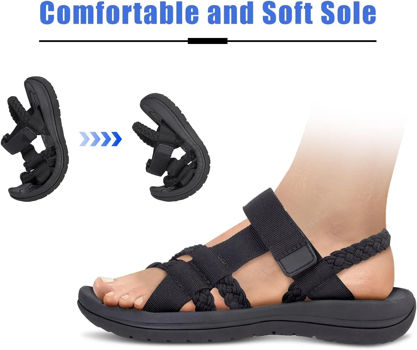 CAMEL CROWN Women's Hiking Sandals Comfortable Walking Sandals for Women Flip Flop Sandals Athletic Sport Sandals