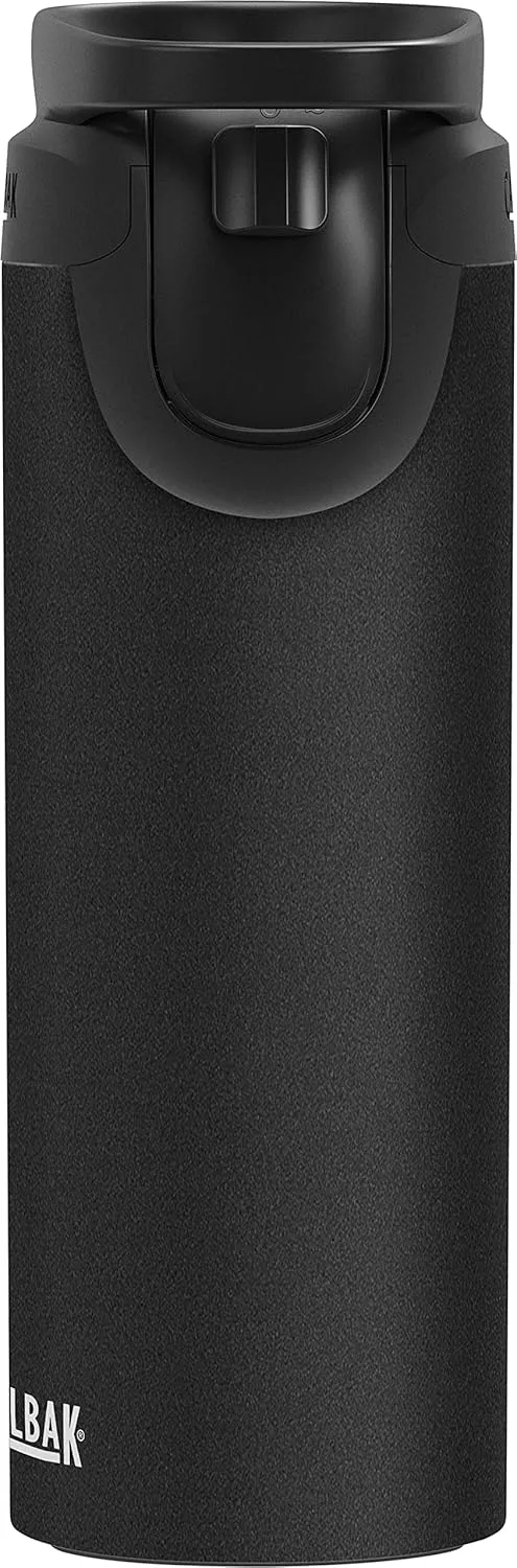 CamelBak Forge Flow Coffee & Travel Mug, Insulated Stainless Steel - Non-Slip Silicon Base - Easy One-Handed Operation - 16oz, Black