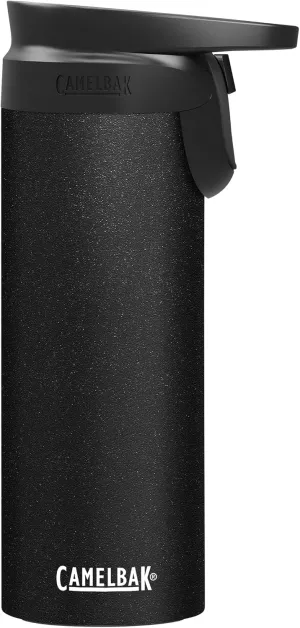 CamelBak Forge Flow Coffee & Travel Mug, Insulated Stainless Steel - Non-Slip Silicon Base - Easy One-Handed Operation - 16oz, Black