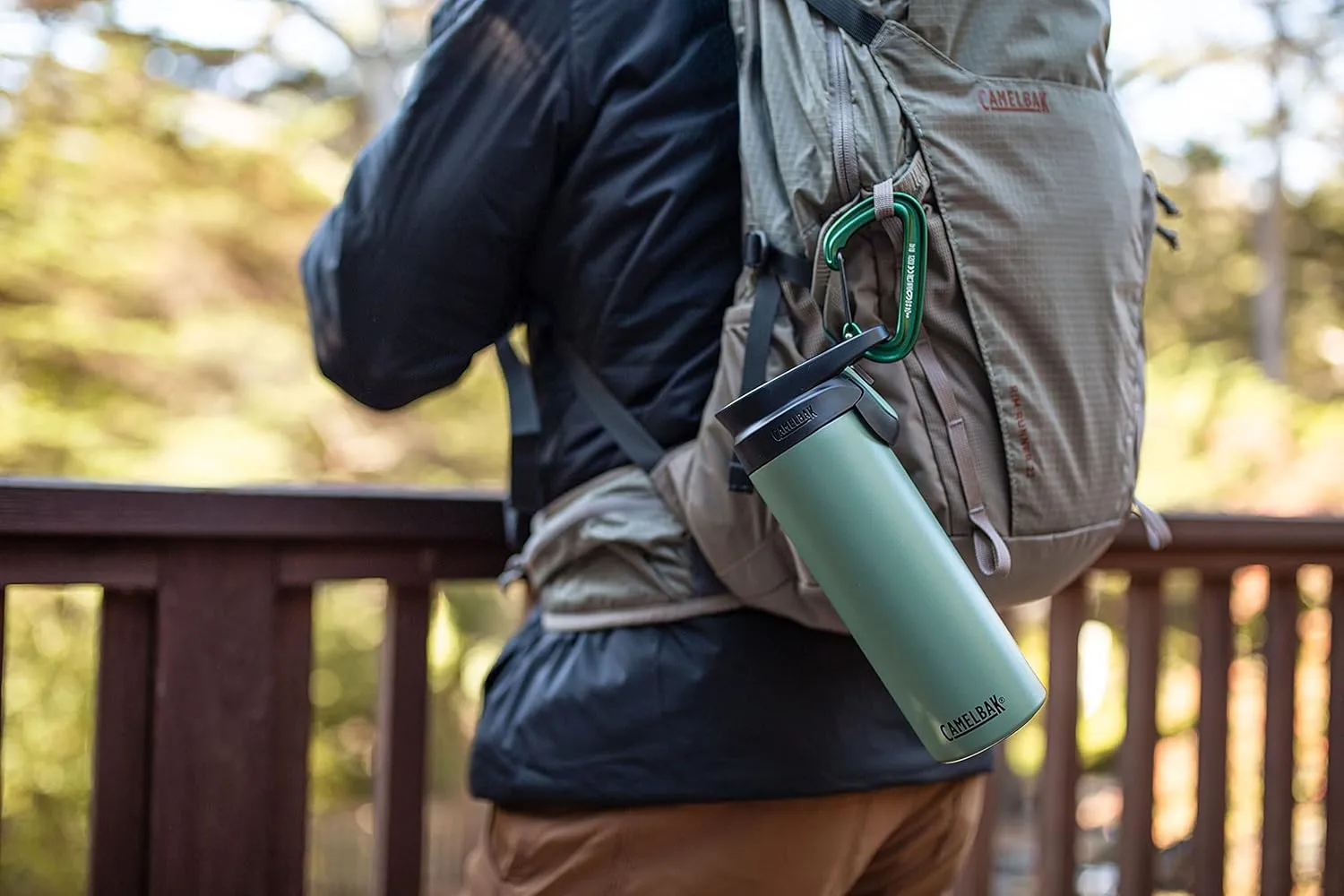 CamelBak Forge Flow Coffee & Travel Mug, Insulated Stainless Steel - Non-Slip Silicon Base - Easy One-Handed Operation - 20oz, Lagoon
