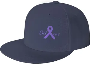 Cancer Believe Hodgkin's Lymphoma Violet Ribbon Fashion Flat Cap Adujstable Men Women Baseball Caps Outdoor