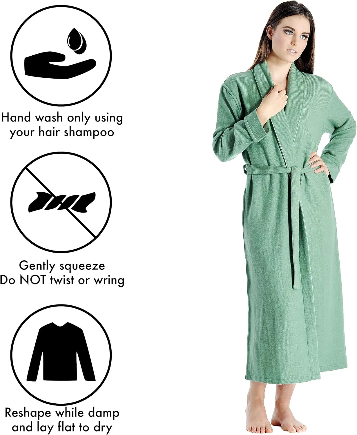 Cashmere Boutique 100% Pure Cashmere Robes for Women – Long, Lightweight, Soft Plush, Winter Warm, and Cozy Women Bathrobe