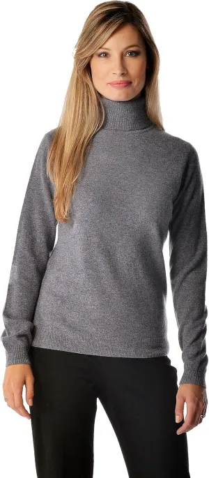 Cashmere Boutique 100% Pure Cashmere Turtleneck Sweater Women - Pullover, Slim Fit, Soft and Warm Long Sleeve Sweater