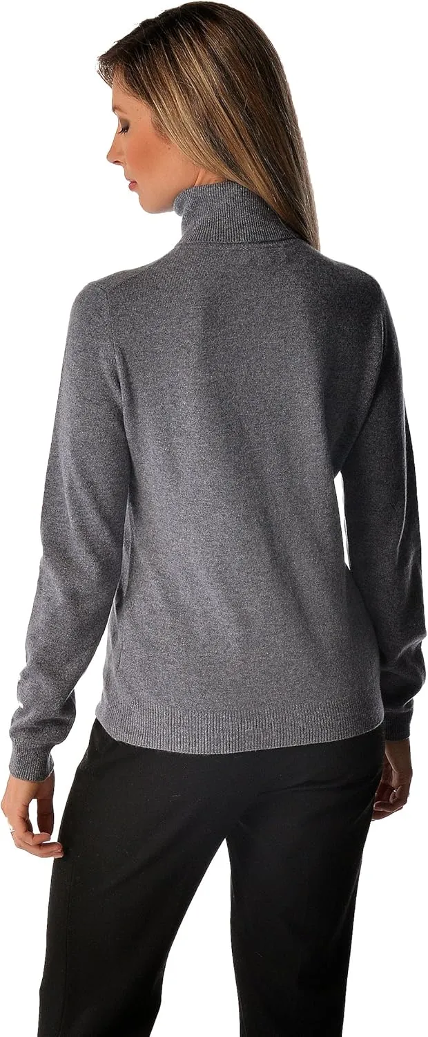Cashmere Boutique 100% Pure Cashmere Turtleneck Sweater Women - Pullover, Slim Fit, Soft and Warm Long Sleeve Sweater
