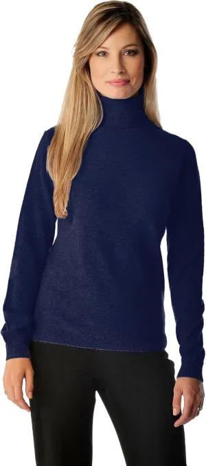 Cashmere Boutique 100% Pure Cashmere Turtleneck Sweater Women - Pullover, Slim Fit, Soft and Warm Long Sleeve Sweater