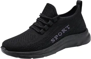 Casual Sneakers for Women Non Slip Lightweight Breathable Sneaker with Arch Support Comfortable Woven Running Shoes