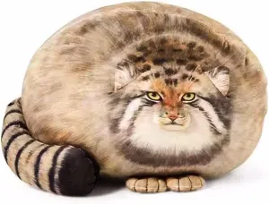 Cat Plush Body Pillow - 15.7 Inch Pallas Cat Stuffed Animal - Soft Kitten Plush Toy for Kids, Girls, and Boys - Cute Throw Pillow Doll for Decoration or Gift