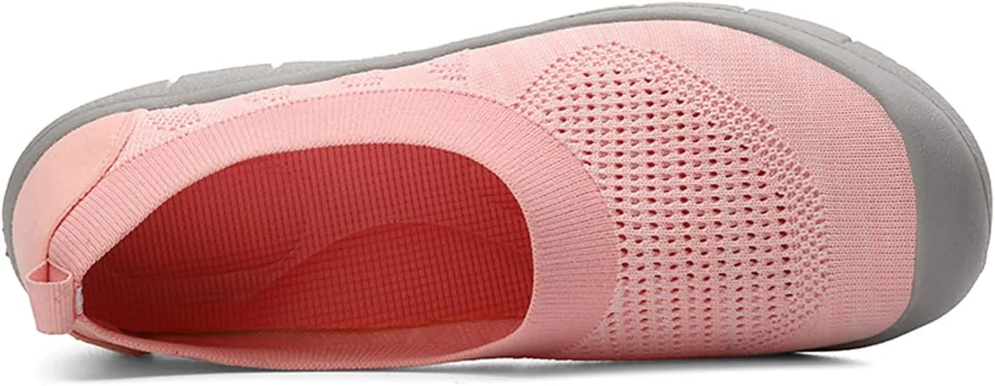 ChicWind Women's Easy Slip on Sock Shoes Round Toe Mesh Nurse Flat Sneakers Work Loafers