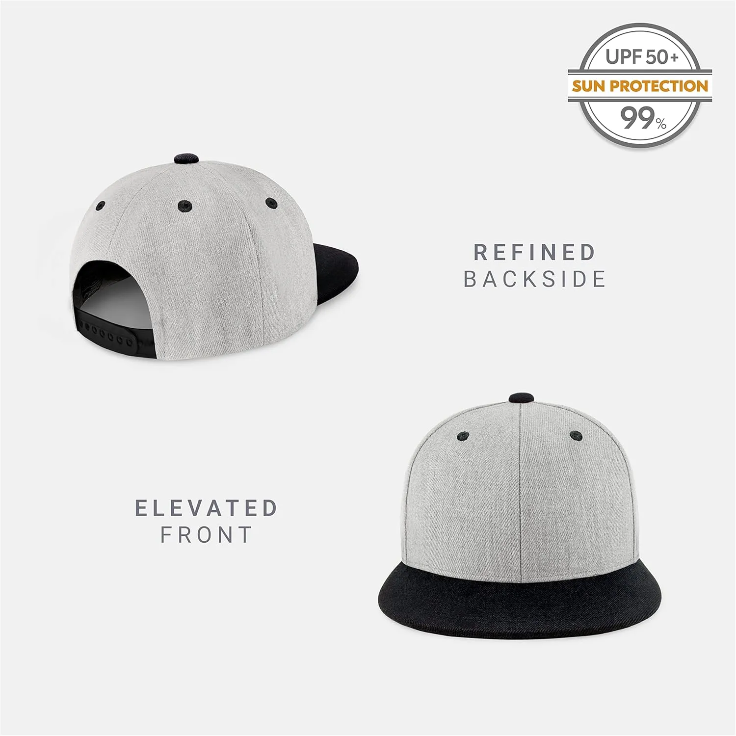 CHOK.LIDS Flat Bill Visor Classic Snapback Hat Blank Adjustable Brim High Top End Trendy Color Style Plain Tone Baseball Cap
