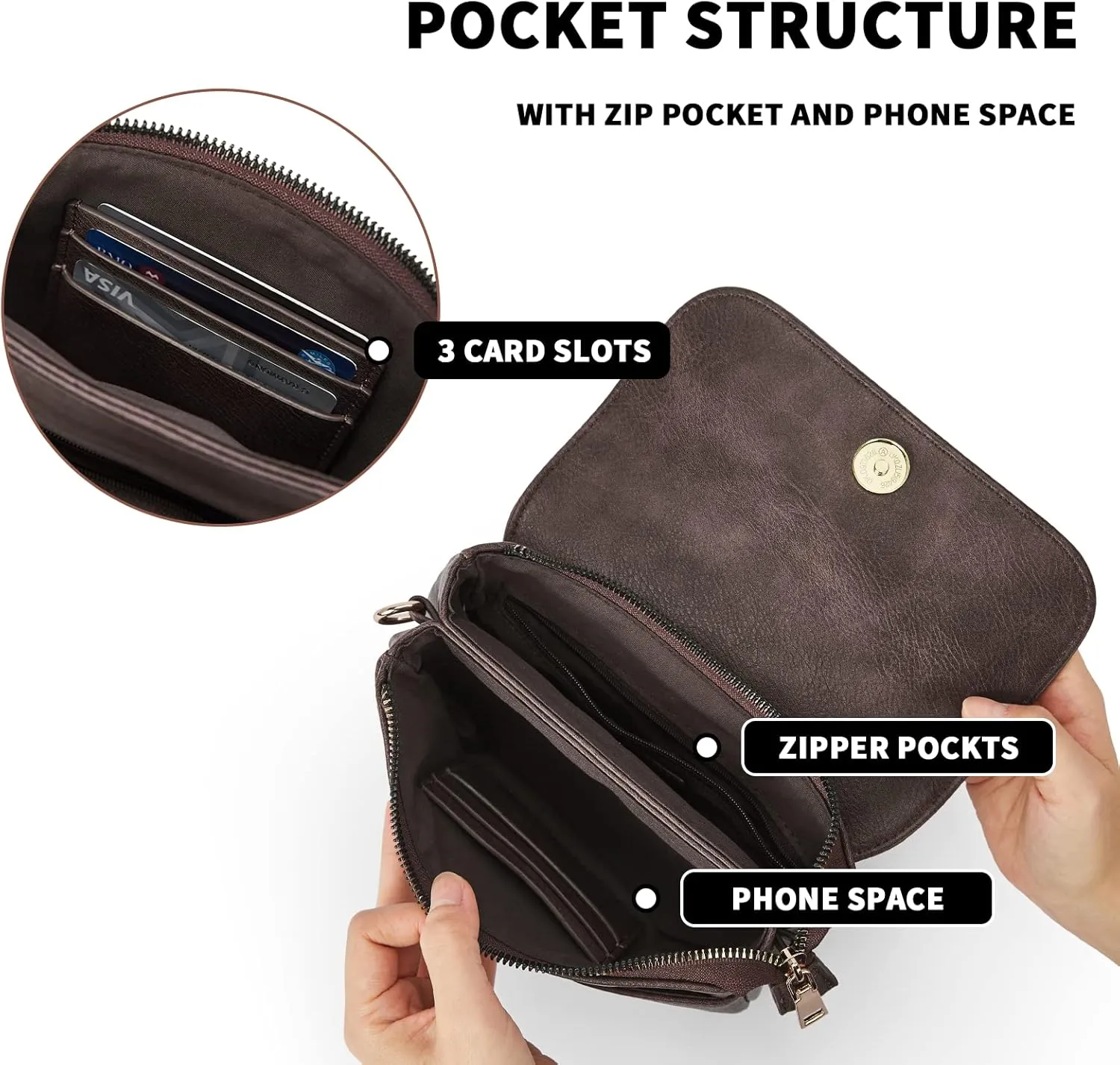 CHOLISS Small Crossbody Bags for Women, Vegan Leather Cell Phone Purse, Mini Travel Purse with Adjustable Strap