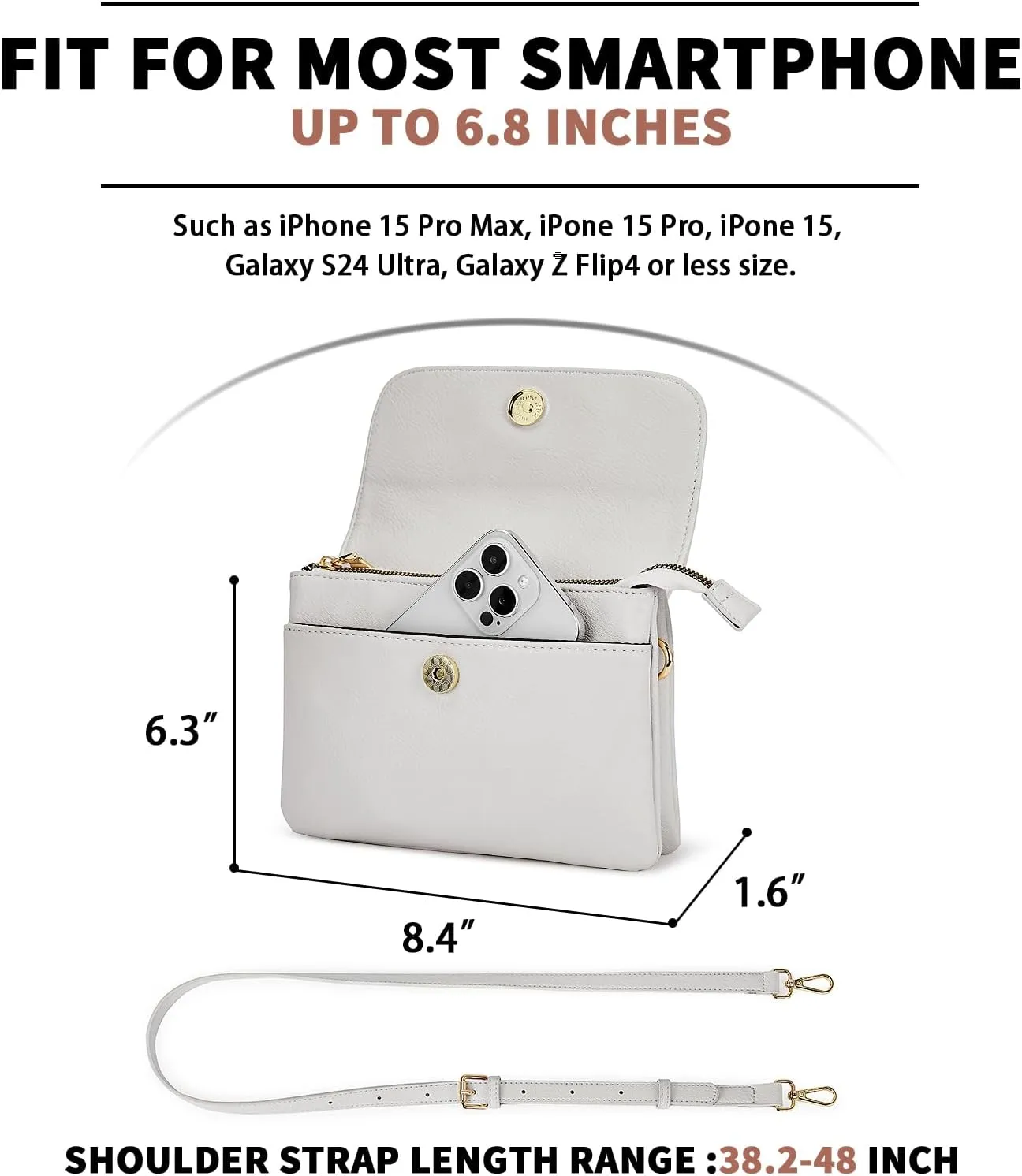 CHOLISS Small Crossbody Bags for Women, Vegan Leather Cell Phone Purse, Mini Travel Purse with Adjustable Strap