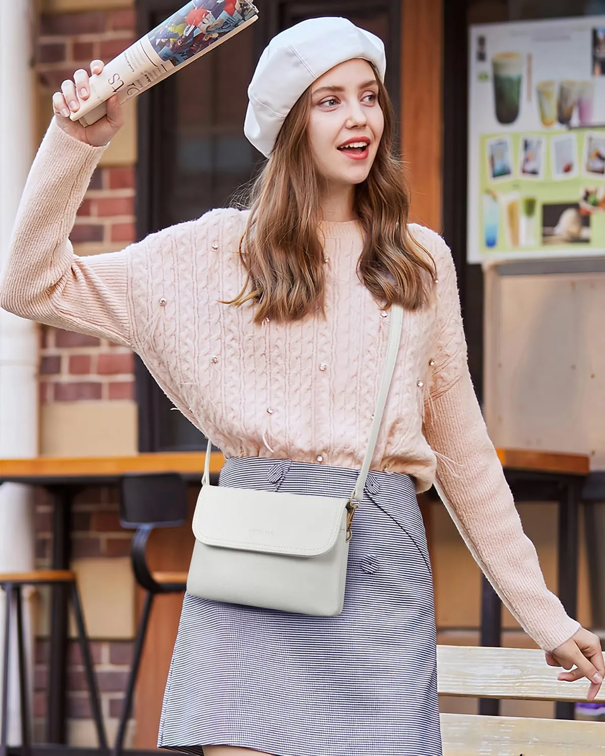 CHOLISS Small Crossbody Bags for Women, Vegan Leather Cell Phone Purse, Mini Travel Purse with Adjustable Strap