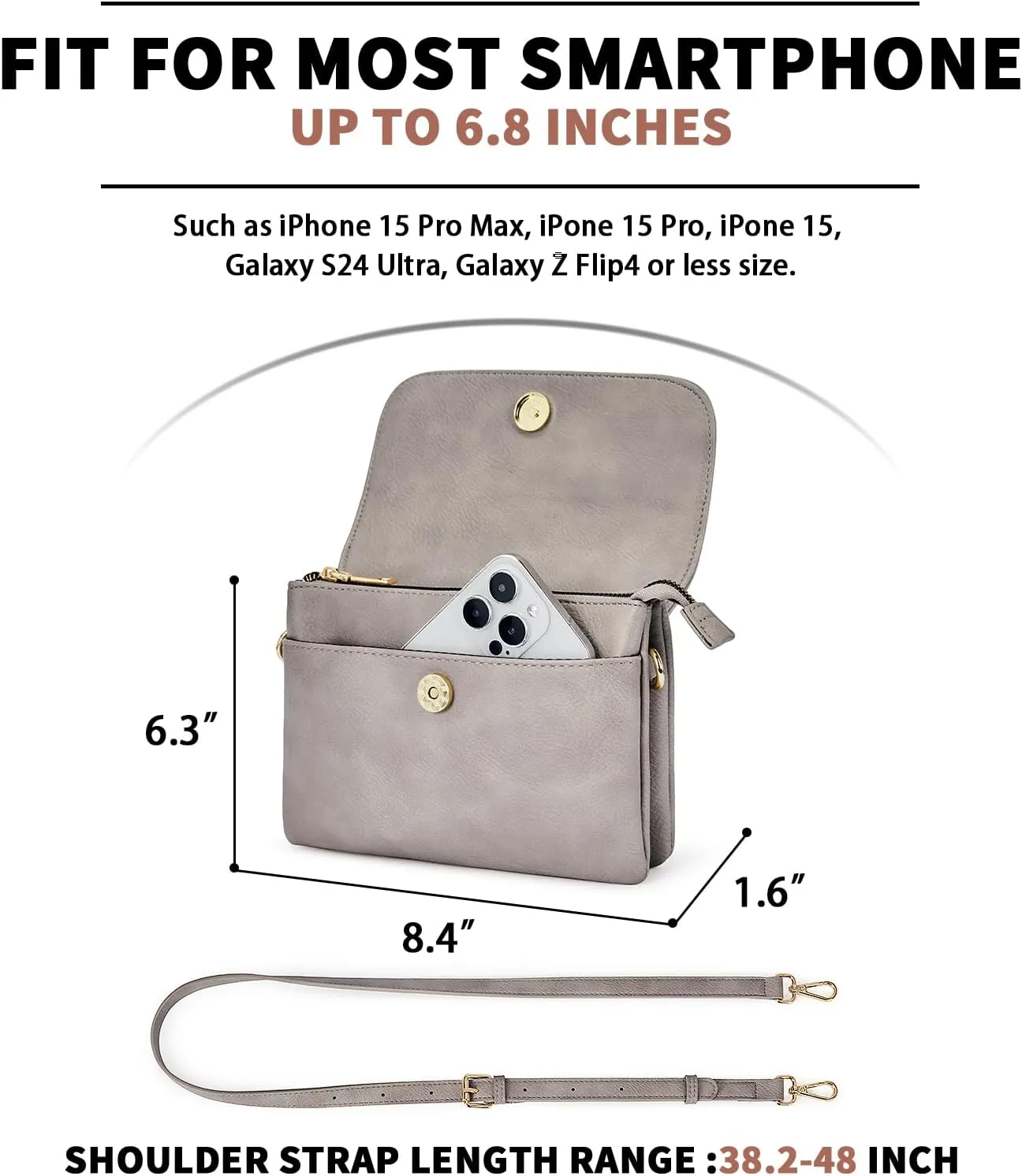 CHOLISS Small Crossbody Bags for Women, Vegan Leather Cell Phone Purse, Mini Travel Purse with Adjustable Strap