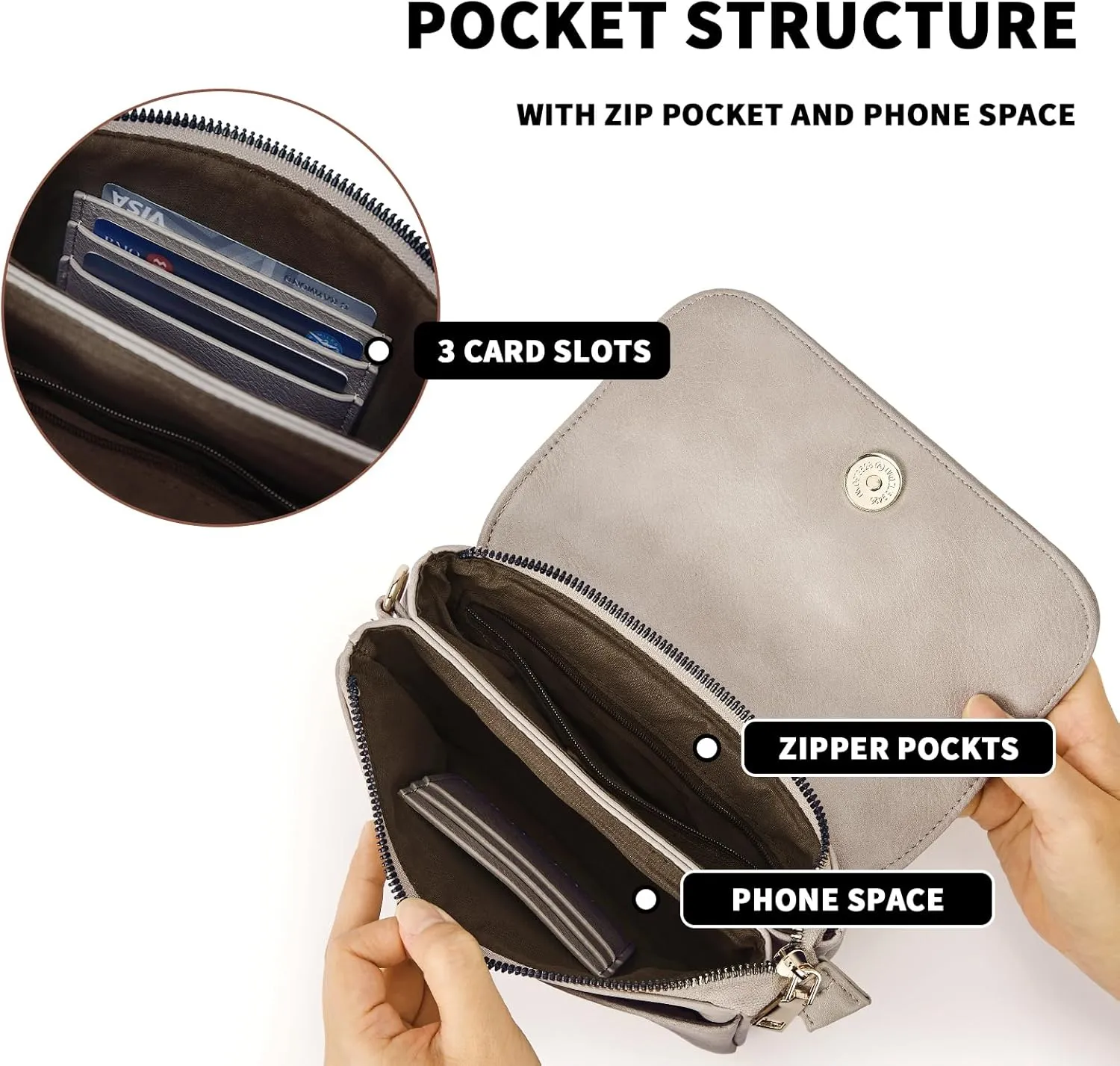 CHOLISS Small Crossbody Bags for Women, Vegan Leather Cell Phone Purse, Mini Travel Purse with Adjustable Strap