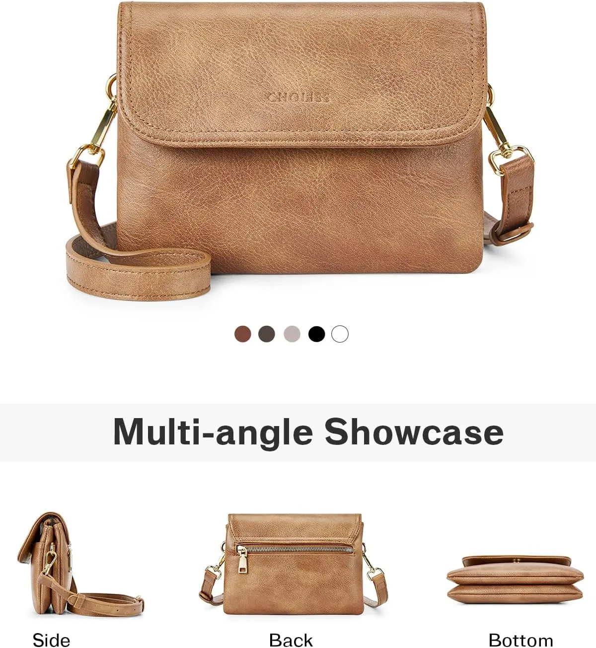 CHOLISS Small Crossbody Bags for Women, Vegan Leather Cell Phone Purse, Mini Travel Purse with Adjustable Strap