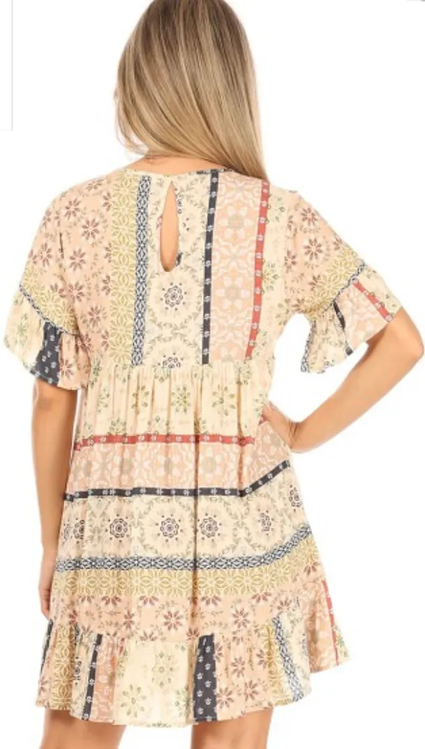 Chris & Carol Boho Print Dress