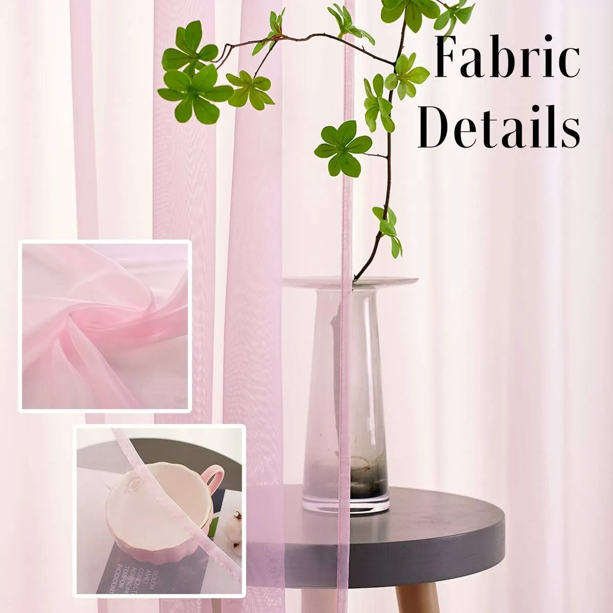 Christmas Christmas Pink Sheer Voile Curtains Translucent Solid Color Window Treatment 84 Inches Long Panels Rod Pocket Baby Pink Sheers for Bedroom Girls 2 Panels Set 52x84