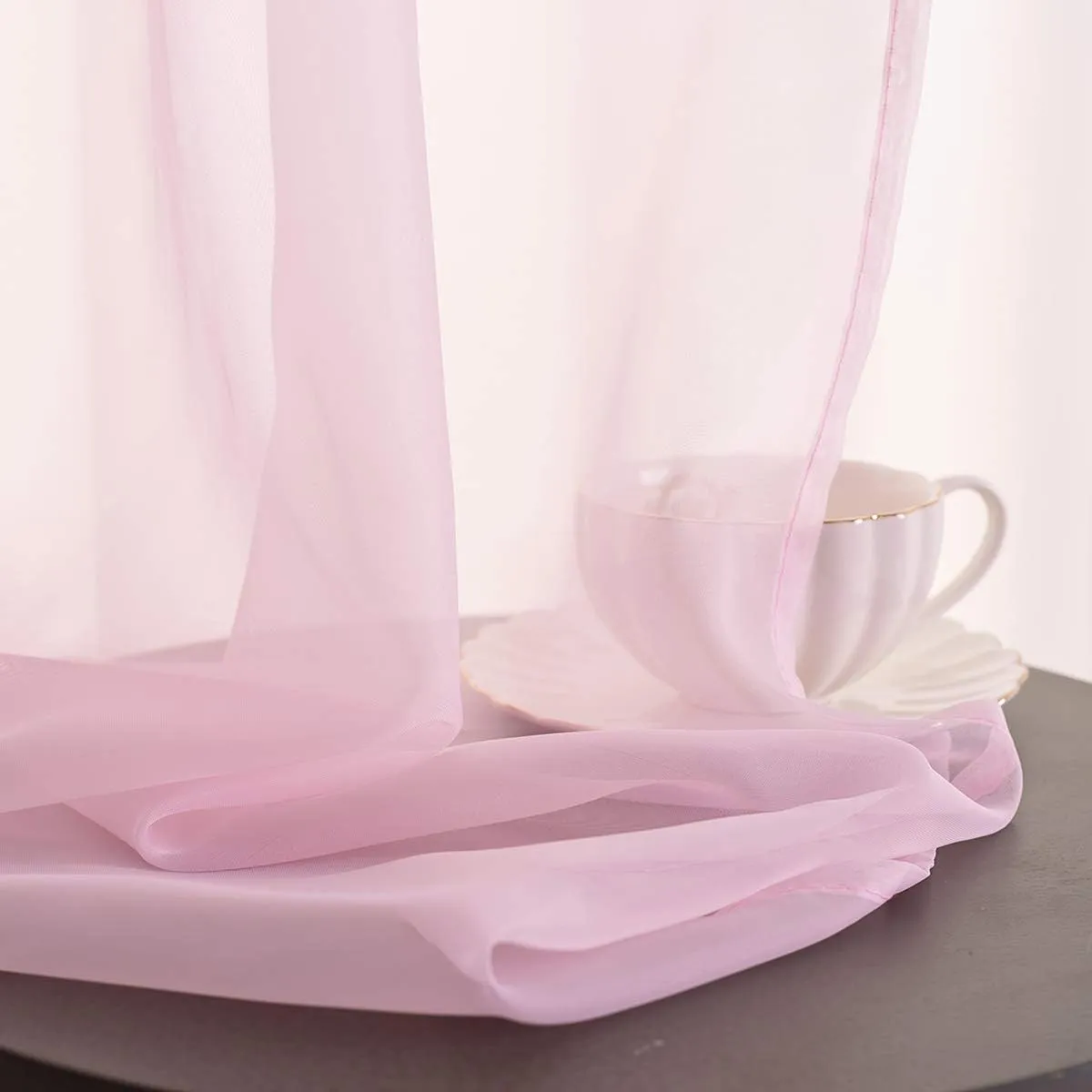 Christmas Christmas Pink Sheer Voile Curtains Translucent Solid Color Window Treatment 84 Inches Long Panels Rod Pocket Baby Pink Sheers for Bedroom Girls 2 Panels Set 52x84