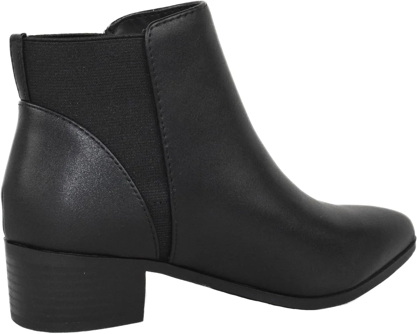CITYCLASSIFIED Women Ankle Boots Elastic Sides Slip-On Booties Block Heel Pointed Toe Jocelyn-S