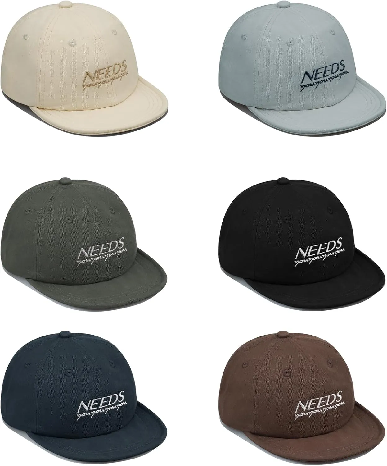 Clakllie Soft Short Brim Hats for Men Low Profile Baseball Cap Casual Trucker Hat Moisture Wicking Outdoor Running Hat
