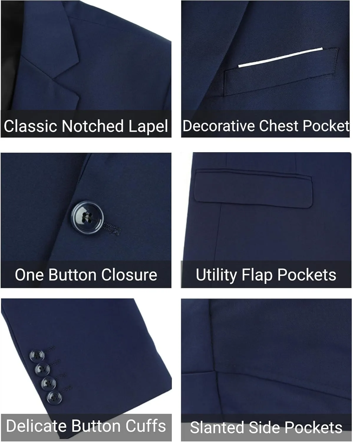 Cloudstyle Men's 2-Piece Suits Slim Fit 1 Button Dress Suit Jacket Blazer & Pants Set