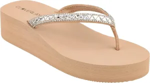CLOVERLAY Women's Flip Flops Flat Sandals Comfortable Soft Cushion Summer Beach Thong Sandals