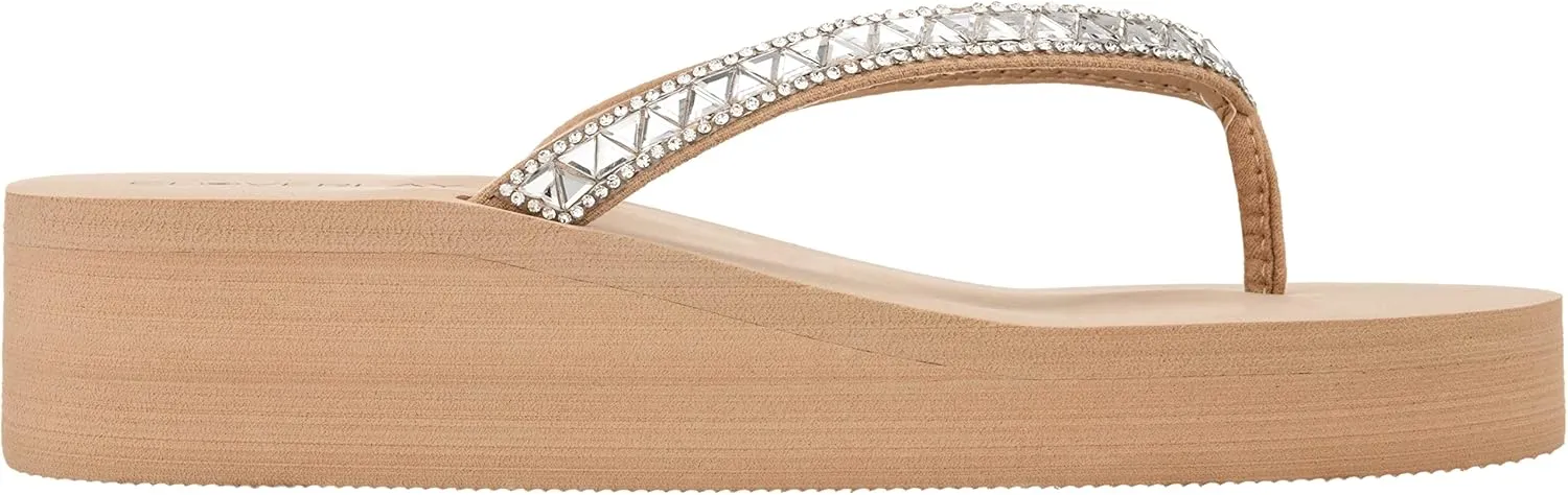 CLOVERLAY Women's Flip Flops Flat Sandals Comfortable Soft Cushion Summer Beach Thong Sandals
