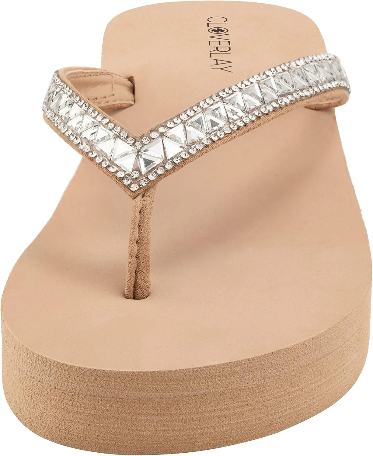 CLOVERLAY Women's Flip Flops Flat Sandals Comfortable Soft Cushion Summer Beach Thong Sandals