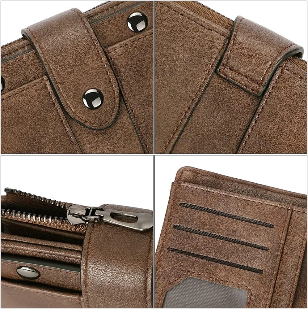 CLUCI Small Wallet for Women Leather Slim Womens Wallet Bifold Multi Card Holder Organizer Designer with Removable ID Window
