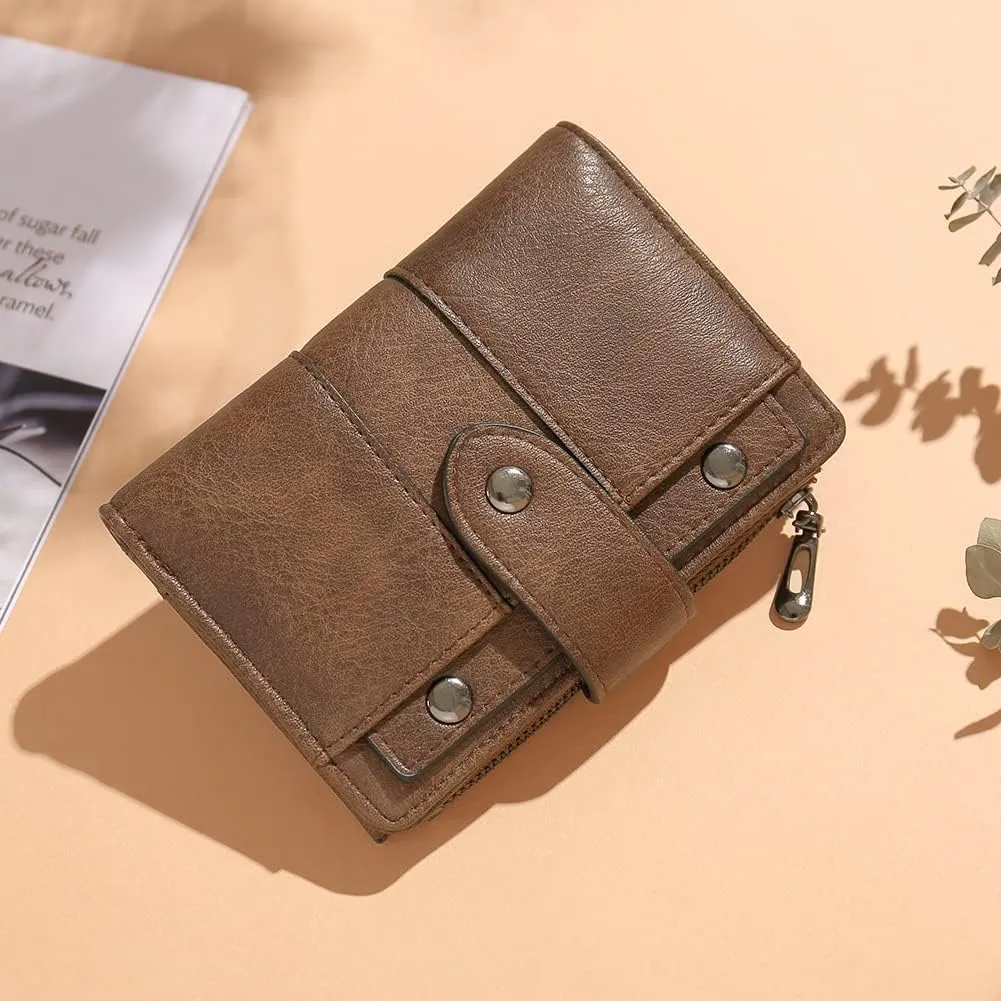 CLUCI Small Wallet for Women Leather Slim Womens Wallet Bifold Multi Card Holder Organizer Designer with Removable ID Window