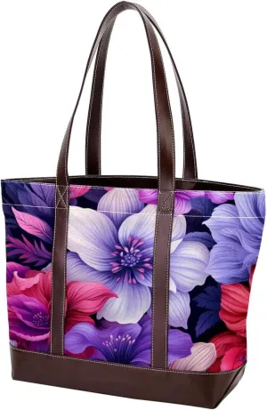 Colorful Petal Flowers-1035 Shoulder Purses for Women Large Soft Washed Leather Purses and Durable Handbags