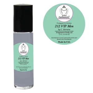 Compare to Aroma Compatible with 212 VIP by C. Herrera for Men Fragrance Body oil on 1/3 oz (9.86ml) Travel size Roll-On Botlle