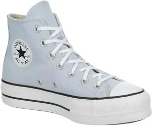 Converse Unisex Chuck Taylor All Star High Top Canvas Platform Sneaker - Lace up Closure Style - Cloudy Daze/White/Black 7