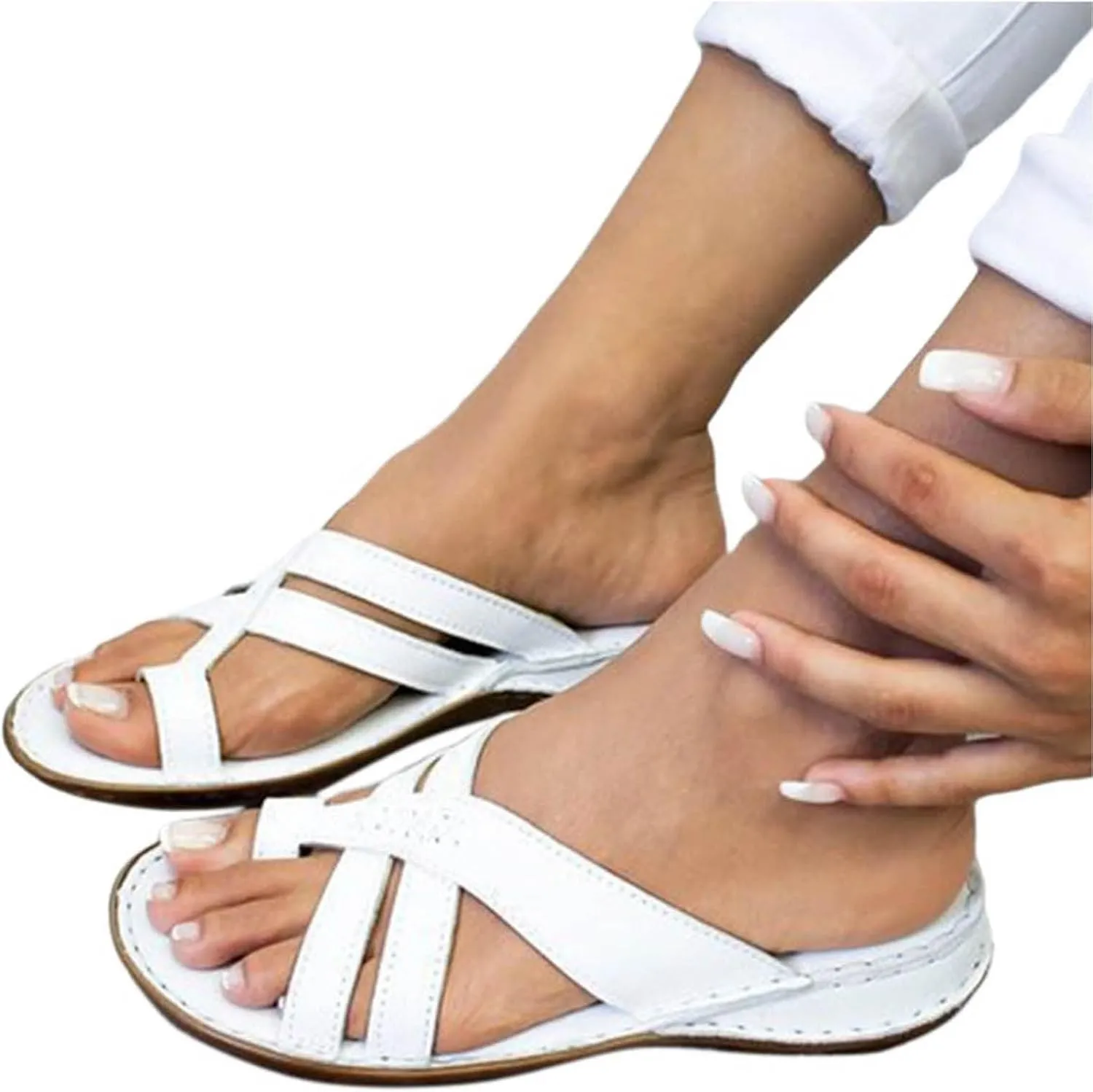 Cool Slippers Female Soft Soled Non Slip Wear Resisting Flat Beach Flops Lady Sandals Sandals for Women Wedge Size 5