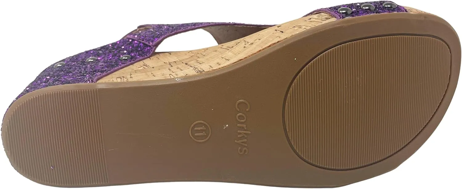 Corkys Footwear Womens Carley Wedges, Featuring Corkys EVA Foam Cushioned Insoles, A 2.5 Inch Heel, Lightweight For All Day Wear, And Hook And Loop Closure