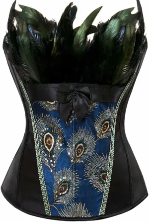 Corset Top Bustier Lingerie for Women Zipper Front Flower Sexy Burlesque Vintage
