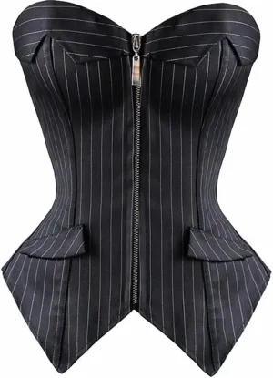 Corset Top Bustier Lingerie for Women Zipper Front Flower Sexy Burlesque Vintage