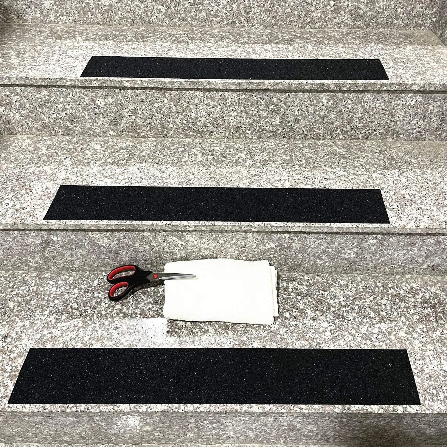 COSIMIXO 4" x 35Ft Heavy Duty Anti Slip Tape,Best 80grit Friction,Grip,Abrasive for Stairs Outdoor/Indoor Waterproof Grip Tape Safety Non Skid Tread Staircases Anti-Slip Traction Tape Black