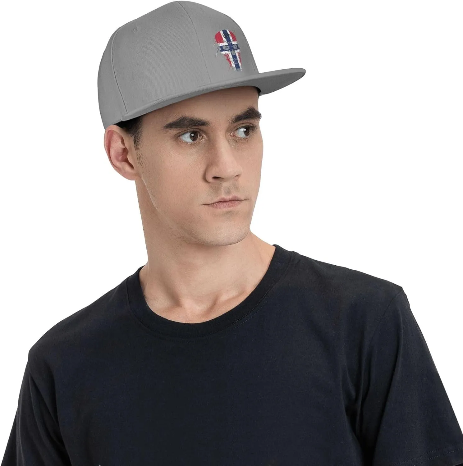 Creative Norway Patriot Skull National Flag Snapback Hats for Men Women Baseball Cap Flat Bill Brim Hat