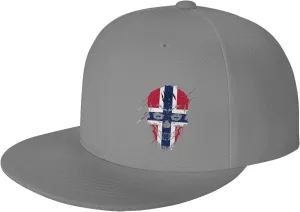 Creative Norway Patriot Skull National Flag Snapback Hats for Men Women Baseball Cap Flat Bill Brim Hat