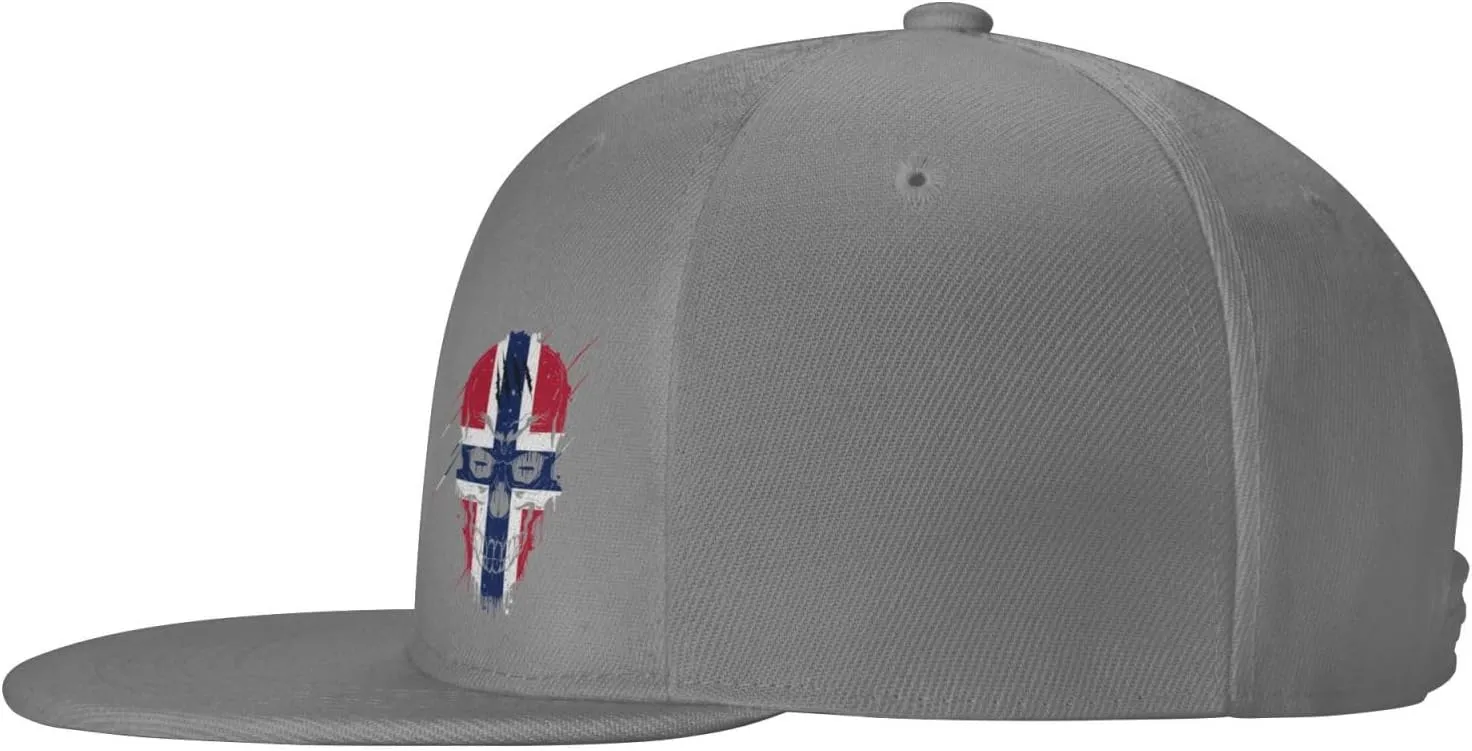 Creative Norway Patriot Skull National Flag Snapback Hats for Men Women Baseball Cap Flat Bill Brim Hat