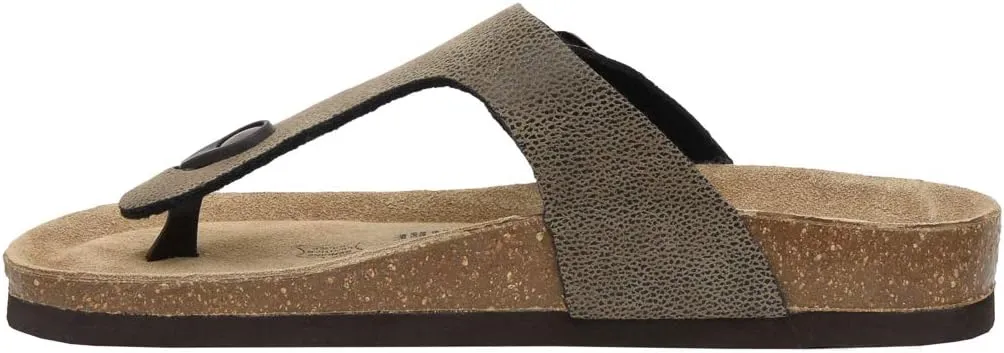 CUSHIONAIRE Women's Leah Cork Footbed Sandal With  Comfort